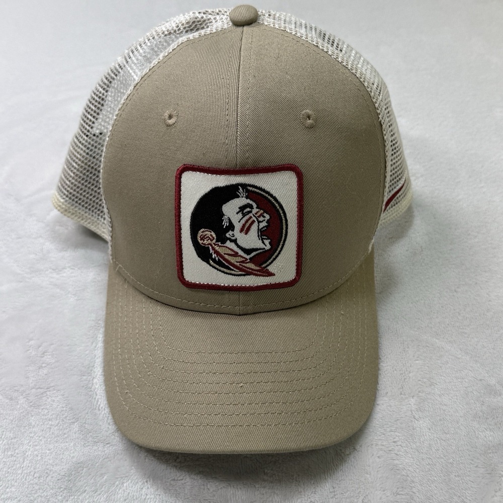 Nike Florida State Seminoles‎ Mesh Trucker Hat Patch Tan White NCAA Licensed